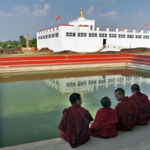 PHOTO_ Monks Visit Birthplace of Lord Buddha in Lumbini, Nepal